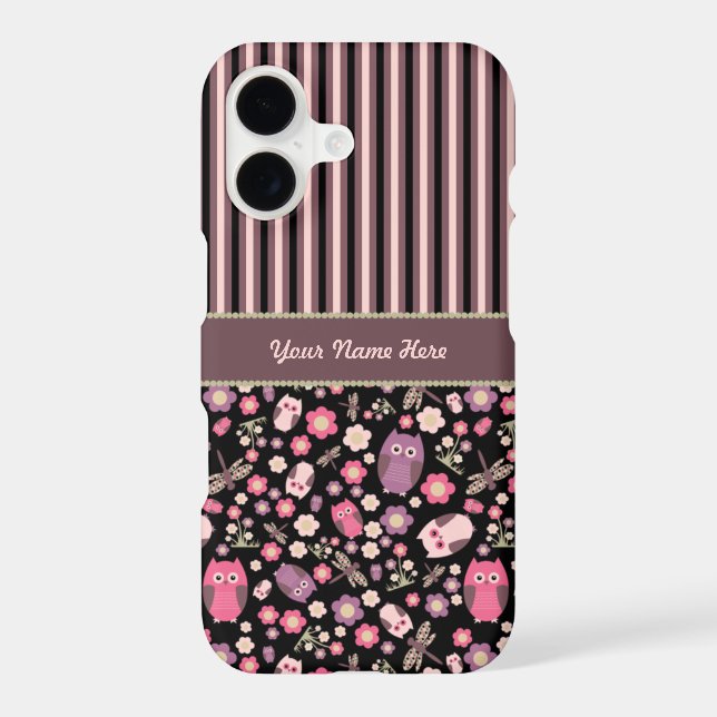 Personalized Owl Pattern iPhone 7 Plus Case (Back)