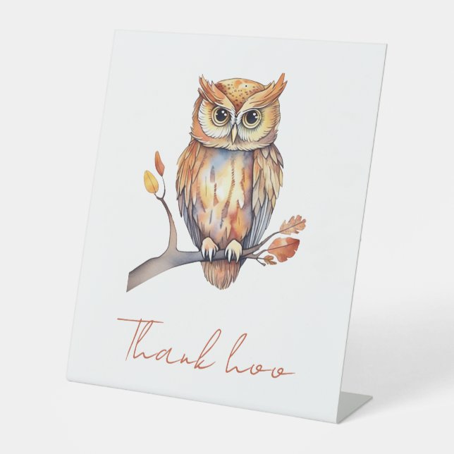 Personalized Owl Pedestal Sign (Front)