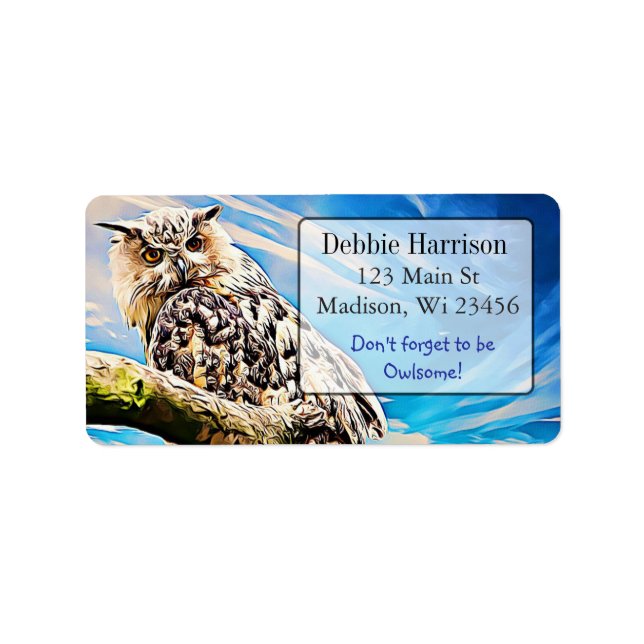 Personalized Owl Quote Return Address Labels (Front)