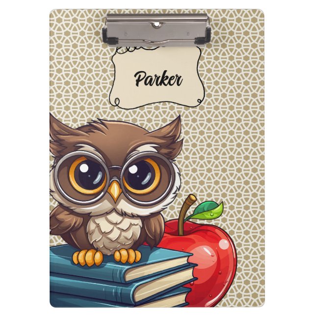 Personalized Owl School  Clipboard (Front)