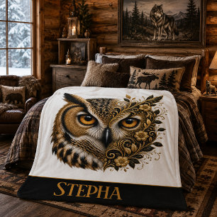 Personalized Owl Sherpa Blanket