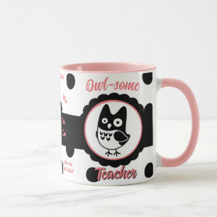 Personalized Owl-Some Teacher Mug