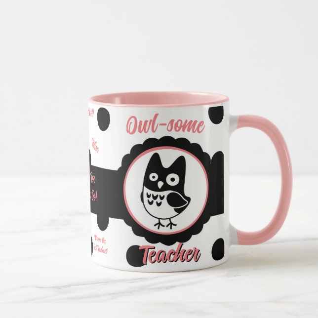 Personalized Owl-Some Teacher Mug (Right)