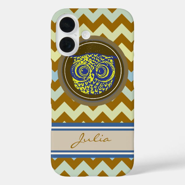 Personalized Owl with Chevron Case-Mate iPhone Case (Back)
