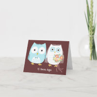 Personalized Owls Couple Happy Wedding Anniversary
