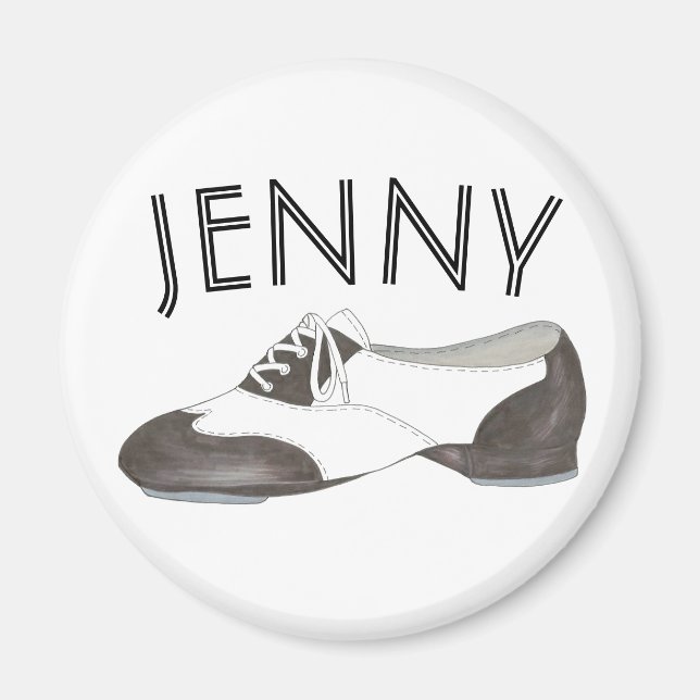 Personalized Oxford Tap Shoe Dance Teacher Tapper Magnet (Front)