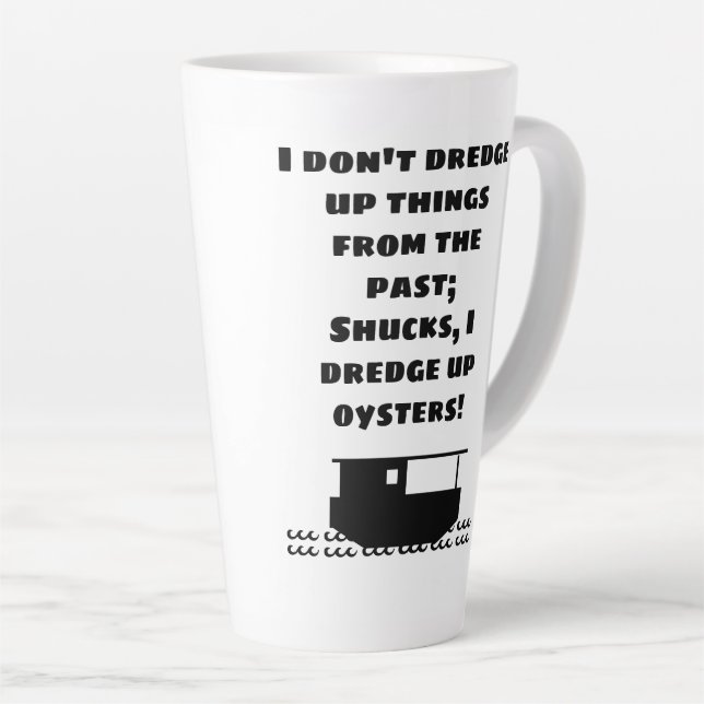 Personalized Oyster Fisherman's Latte Mug (Right Angle)