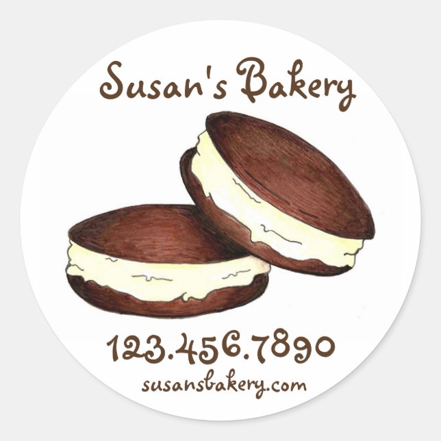 Personalized PA Dutch Whoopie Pie Baked By Bakery Classic Round Sticker (Front)