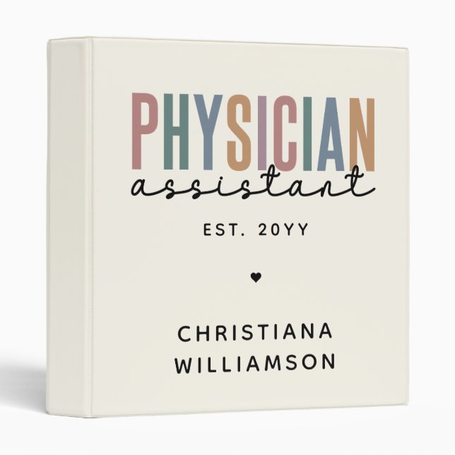 Personalized PA Physician Assistant Graduation Binder (Front/Spine)