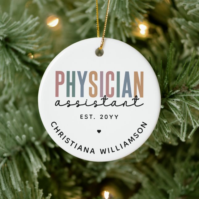Personalized PA Physician Assistant Graduation Ceramic Ornament (Tree)