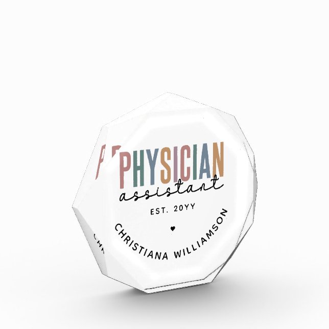 Personalized PA Physician Assistant Graduation Photo Block (Left)