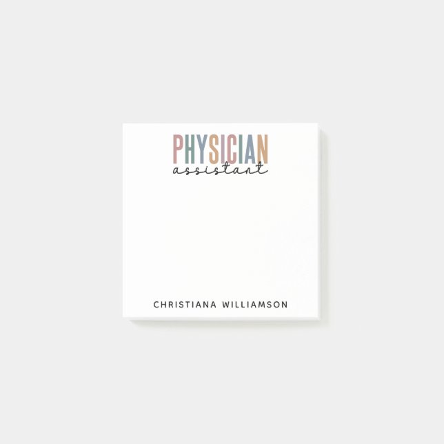 Personalized PA Physician Assistant Graduation Post-it Notes (Front)
