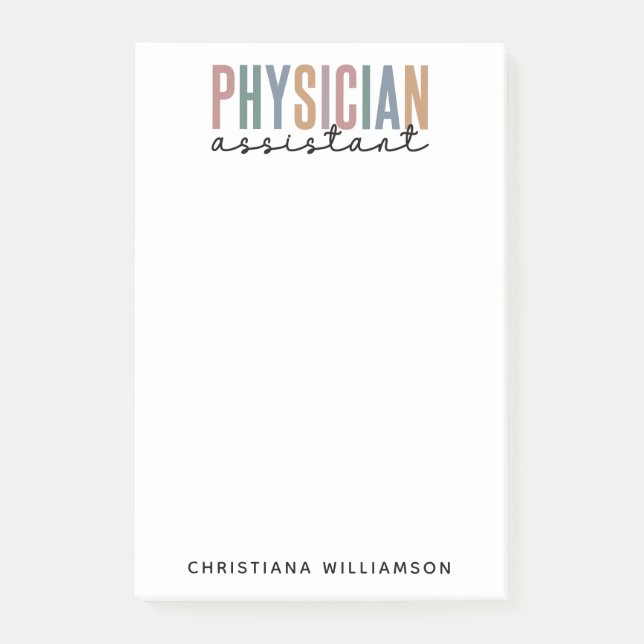 Personalized PA Physician Assistant Graduation Post-it Notes (Front)