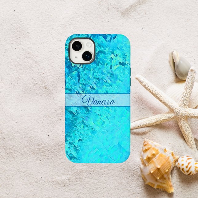 Personalized Pacific Blue Name Case-Mate iPhone Case (Creator Uploaded)