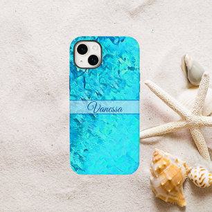 Personalized Pacific Blue Name iPhone 14 Plus Case