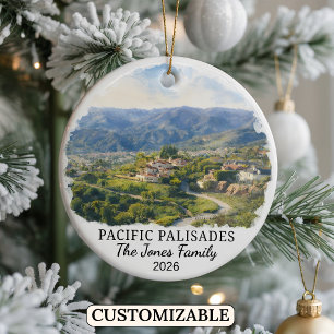 Personalized Pacific Palisades, California Ceramic Ornament