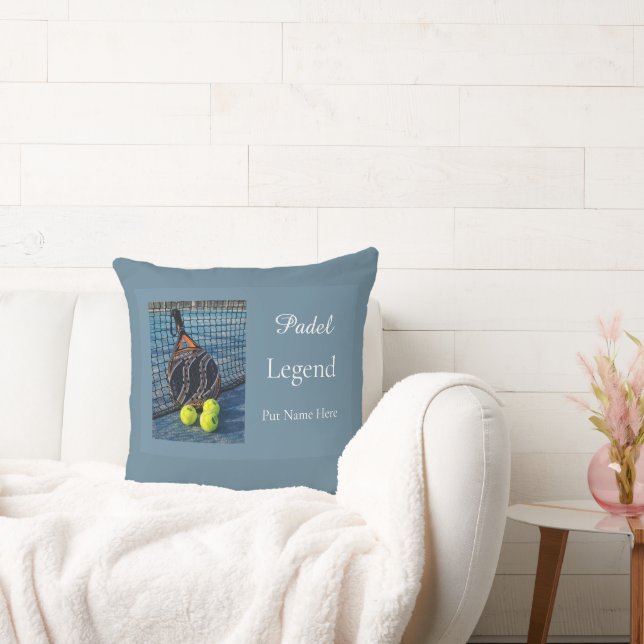 Personalized Padel Legend Gift for Him Throw Pillow (Couch)