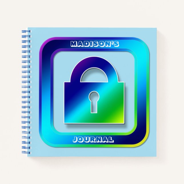 Personalized Padlock Custom Text Notebook (Front)