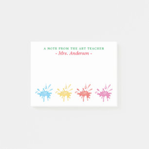 Personalized Pain Splashed Art Teacher Post-it Notes