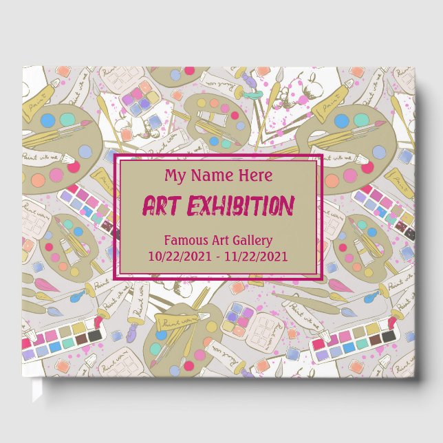 Personalized Paint Artist Exhibition Guest Book (Front)