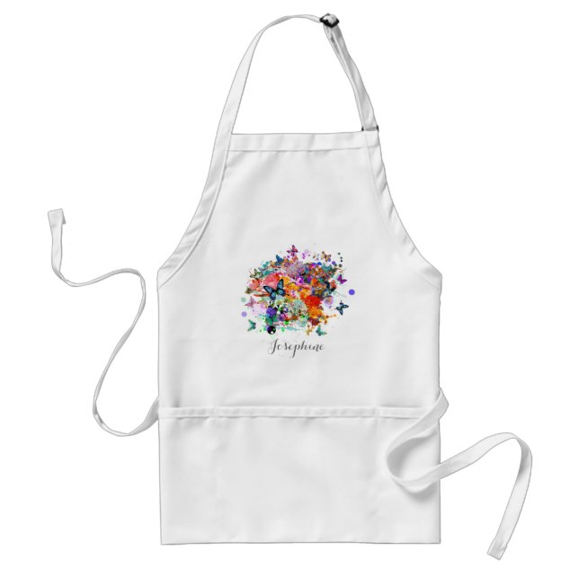 Personalized Paint splash Butterflies Pop Art Standard Apron (Front)