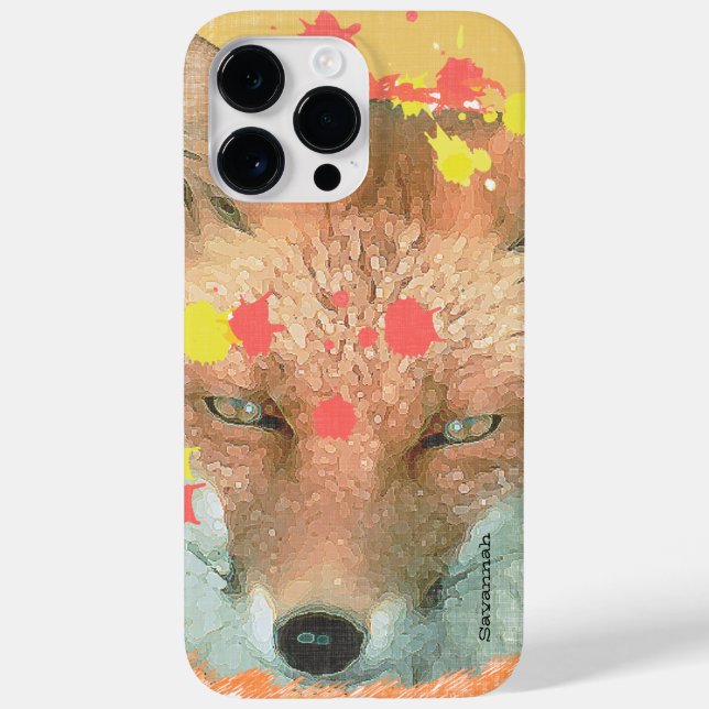 Personalized Paint Splatter Fox Art iPhone 7 Plus Case-Mate iPhone Case (Back)
