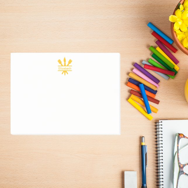 Personalized Paintbrush Emblem Artist Post-it Notes (Creator Uploaded)