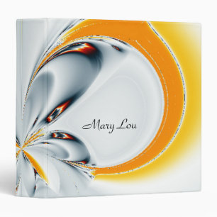 Personalized Painted Fractal Bright Binder