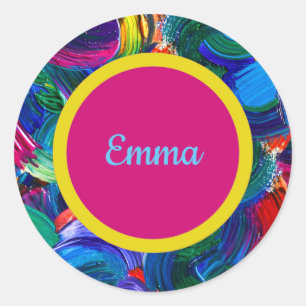 Personalized Painted Name Stickers with Double Dot
