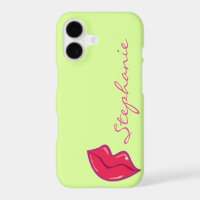 Personalized Pair of Cherry Red Lips
