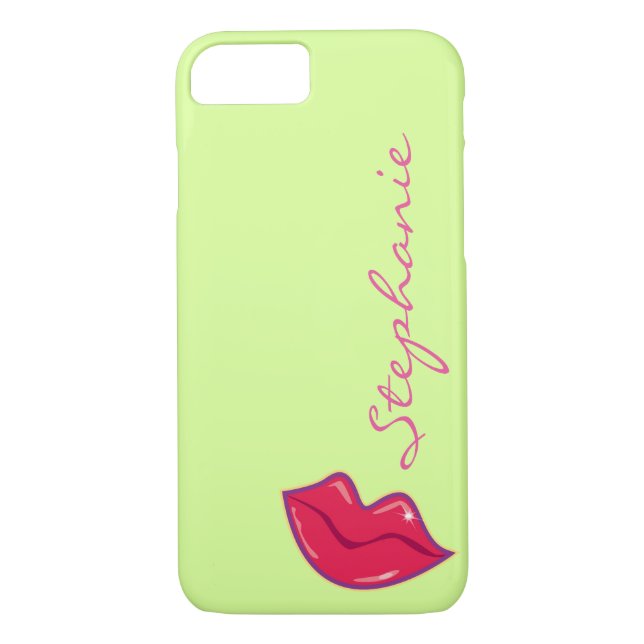 Personalized Pair of Cherry Red Lips Case-Mate iPhone Case (Back)