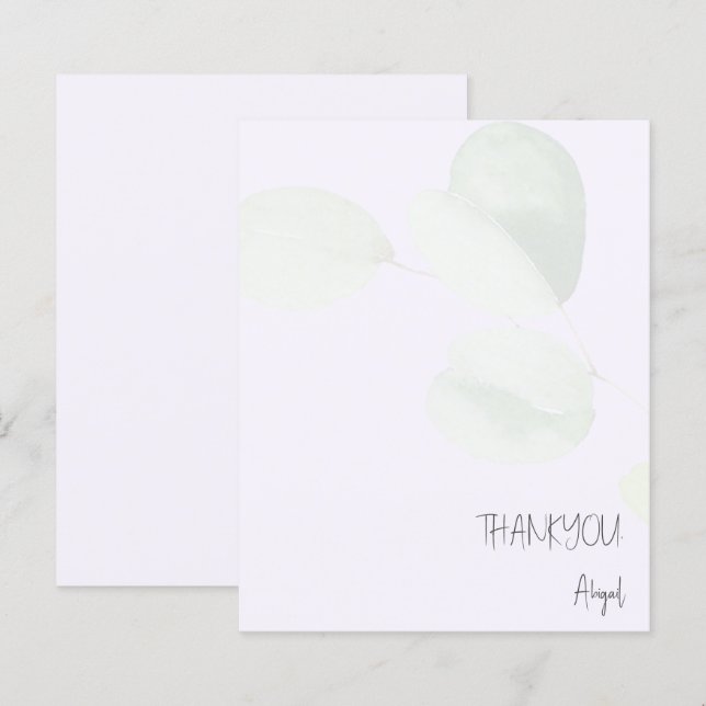 Personalized Pale Lavender Eucalyptus Wedding (Front/Back)
