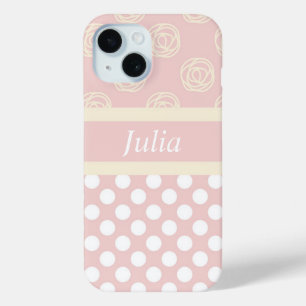 Personalized Pale Pink and Soft Yellow with Name iPhone 15 Case