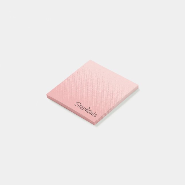 Personalized Pale Pink Script Post it Sticky Notes (Angled)