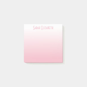 Personalized Pale Pink White Gradient Post-it Notes