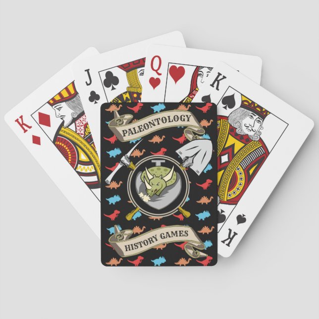 Personalized Paleontology History Games Playing Cards (Back)
