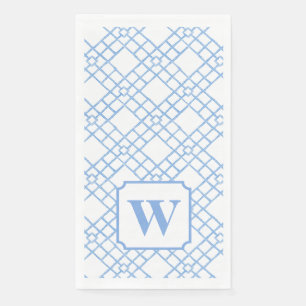 Personalized Palm Beach Blue Lattice Monogram  Napkin