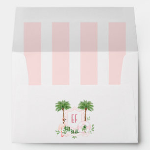 Personalized Palm Springs Flamingo Monogram Envelope