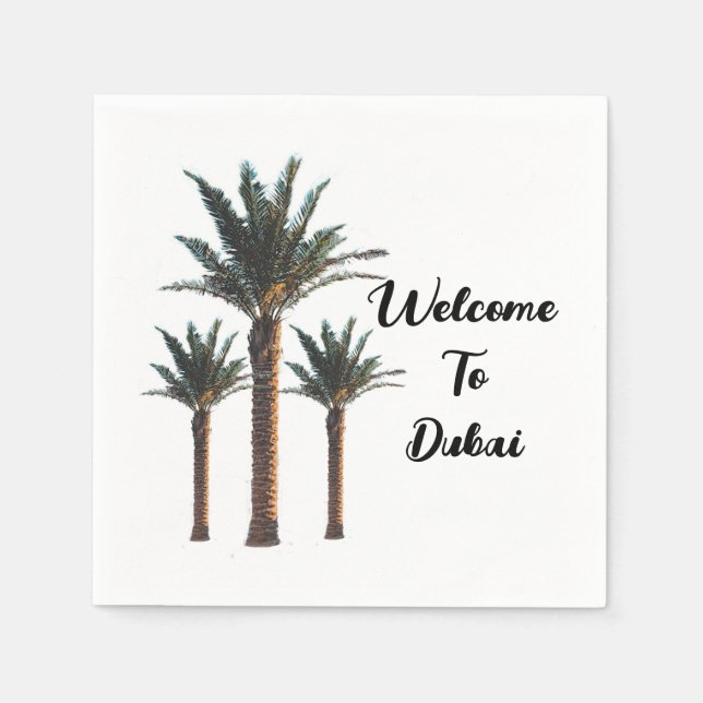 Personalized Palm Tree Napkin (Front)