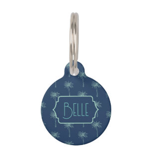 Personalized Palm Tree Pattern Pet Tag