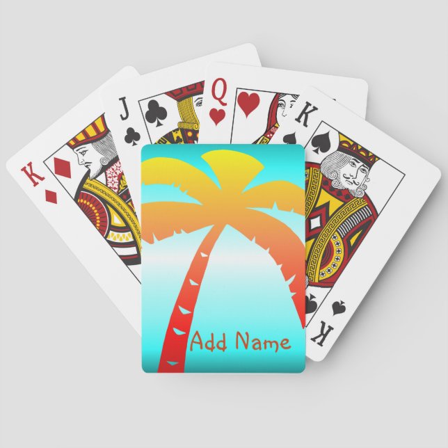 Personalized Palm Tree Playing Cards (Back)