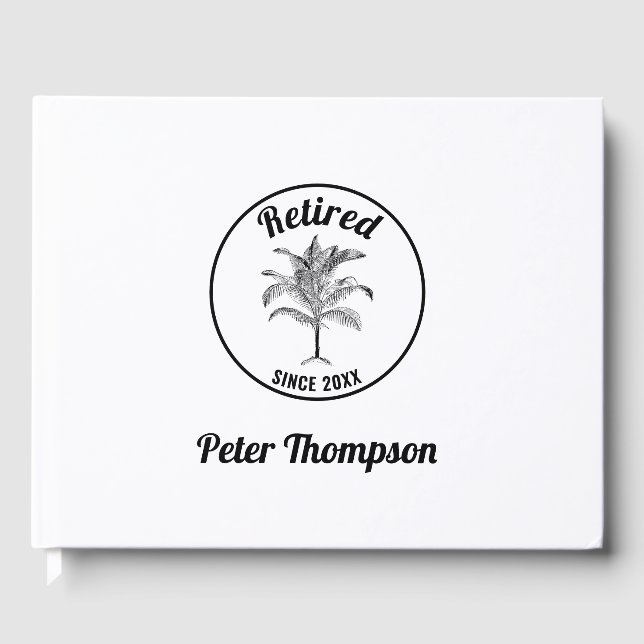 Personalized Palm Tree Retirement Memory Gift Guest Book (Front)