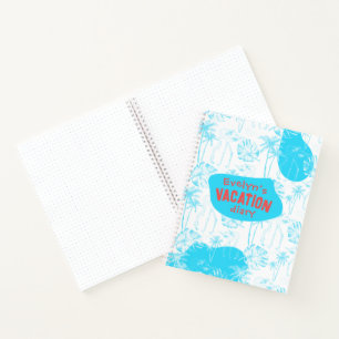Personalized Palm Trees and Flamingo Turquoise Notebook