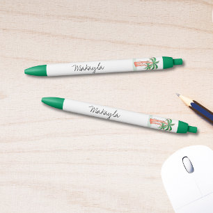 Personalized Palm Trees Black Ink Pen