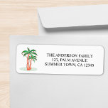 Personalized Palm Trees Tropical Return Address<br><div class="desc">These return address labels are decorated with a fun watercolor of palm trees and lights.
Easily customizable.
Original Watercolor © Michele Davies.</div>