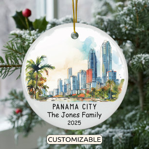 Personalized Panama City Ornament, Panama Ceramic Ornament
