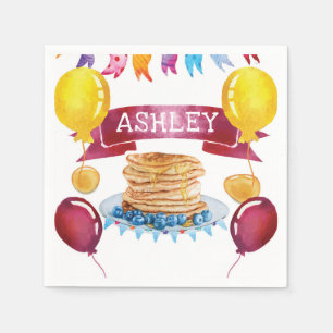 Personalized Pancake and Pyjamas Birthday Napkin