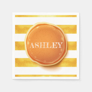 Personalized Pancake and Pyjamas Birthday Napkin
