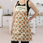 Personalized Pancake Pattern, Your Custom Text Apron<br><div class="desc">A cute apron with a breakfast pancake pattern.  Personalize with 2 lines of custom text.  Perfect for those who loves to eat or make pancakes.</div>