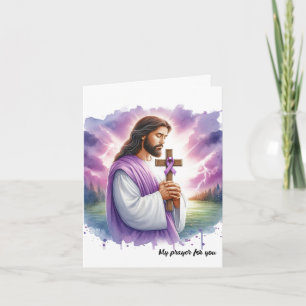 Personalized Pancreatic Cancer Jesus Sympathy Card